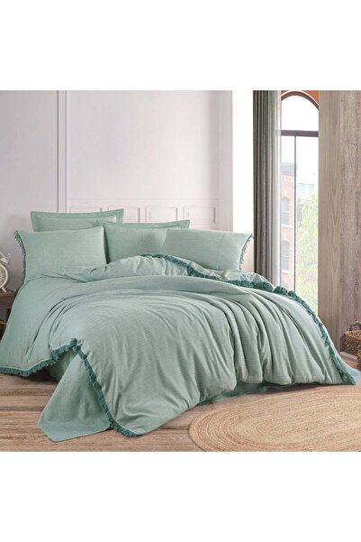 Hobby Ιδιωτικό νήμα βαμμένο με βαφή Ç Διπλό N Σετ παπλωματοθήκης - Μέντα