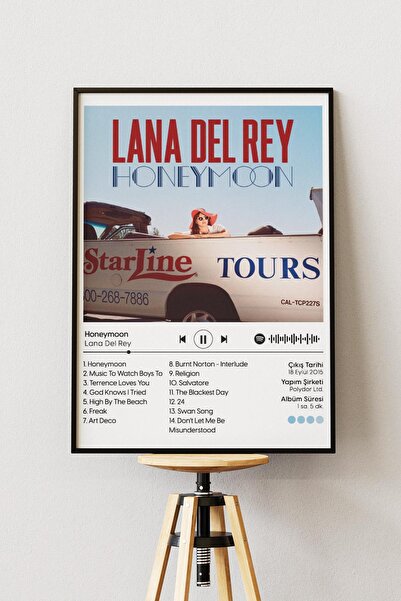 Anime Marketi Lana Del Rey - Honeymoon Baskılı Duvar Posteri Çerçevesiz