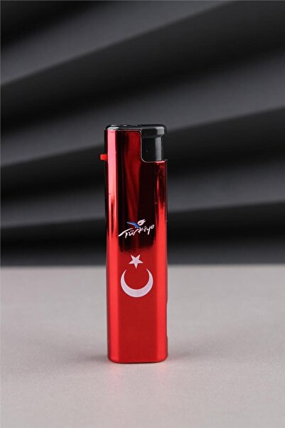 Silvio Monetti Kırmızı Led Fenerli Türkiye Yazılı Ve Türk Bayrağı Çakmak 24CS...