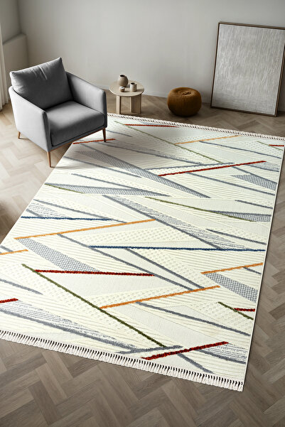 Colore Home Lapis Multi Renkli Bukle Salon Halısı Hav Vermez Mutfak Halısı Çocuk Odası Halısı Koridor Yolluk