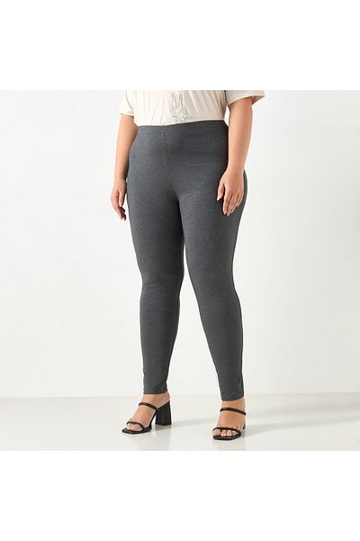 Ulla Popken Plus Size Ulla Popken Leggings with Elasticated Waistband