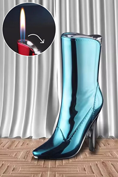 Silvio Monetti Çizme Görünümlü Gazlı Mavi Çakmak Özel Tasarım CAKSM046P