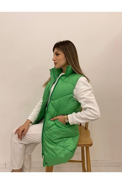 Nesil Zigzag Cut-Out Women's Puffer Vest