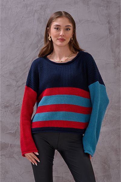 SHUGAA TRICO DE MÂNECĂ BALONĂ CULORI DUNGI