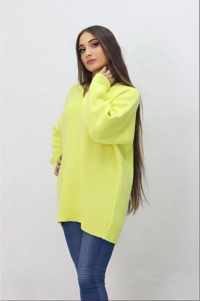 GAJA 1728 Oversize V-Neck Knitwear Sweater