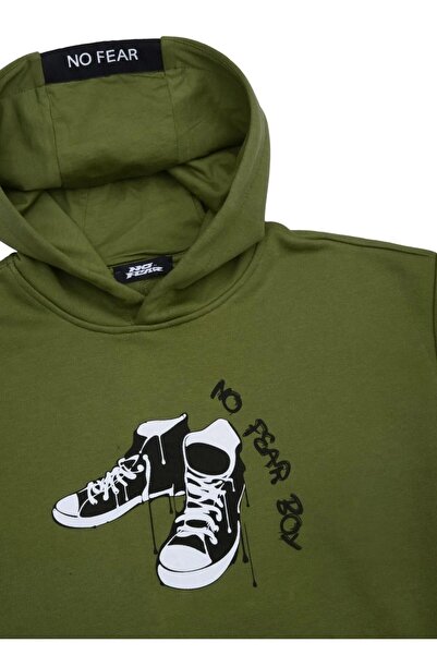 No Fear Φούτερ με κουκούλα με στρατιωτική πράσινη στάμπα