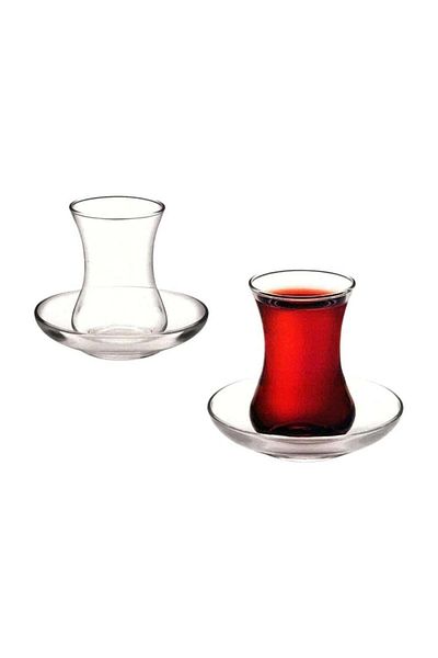 Paşabahçe Uskudar Turkish tea cups set, 12 pieces, 120 ml