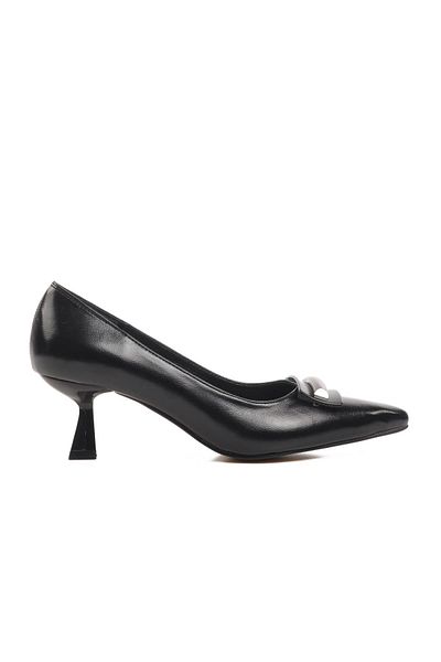 AYAKMOD 357101   Pantofi cu toc pentru femei din piele neagră