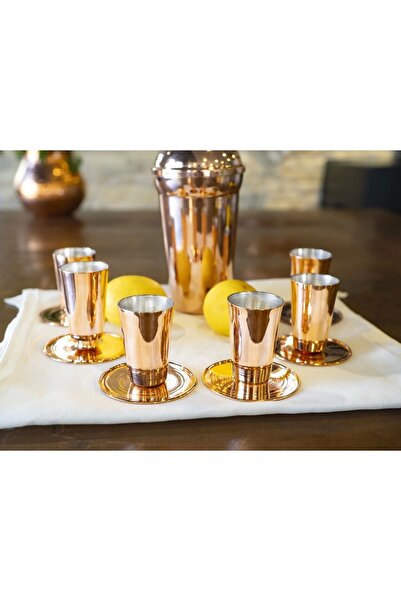 Bakır Concept Copper Shot Glasses Mexican Model Silver Color Set of 2