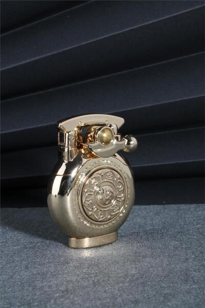 Silvio Monetti Altın Renk Özel Tasarım Çarklı Benzinli Çakmak 24csm892tr02