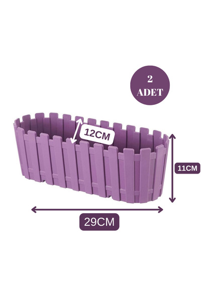 Kitchen Line Akasya Çit Saksı 2 Adet, Renkli Saksı, Bahçe Balkon Saksı 29CM