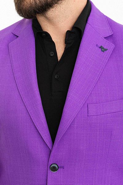 Mcr Straight Slim Fit Mono Collar Men's Jacket Purple - 40281.23Y