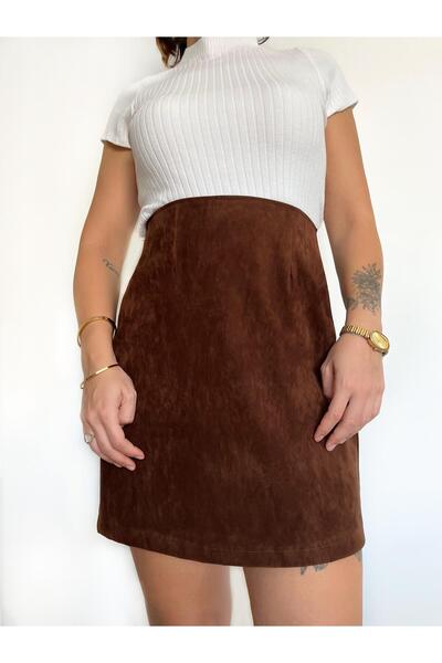 FREYA MODA Luxury Süet Pileli Etek