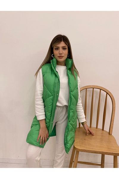Nesil Zigzag Cut-Out Women's Puffer Vest
