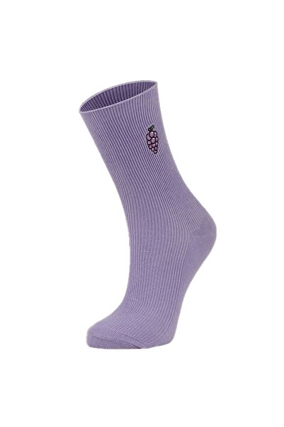 d Kit Boutique Nakışlı Meyveli Renkli Soket Unisex Çorabı