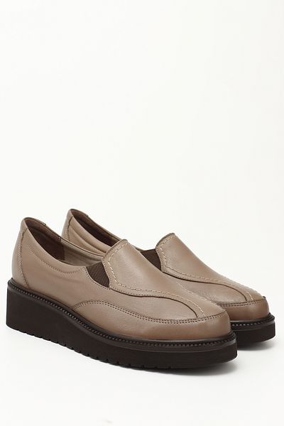 GÖNDERİ(R) Women's Mink Antique Wedge Sole Genuine Leather Shoes