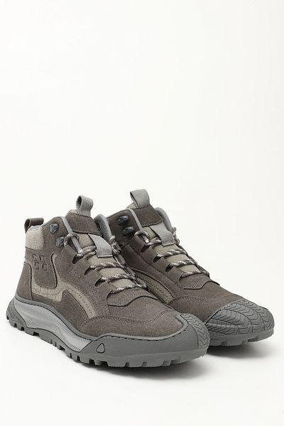 GÖNDERİ(R) Men's Gray Rubber Sole Genuine Leather Outdoor Boots