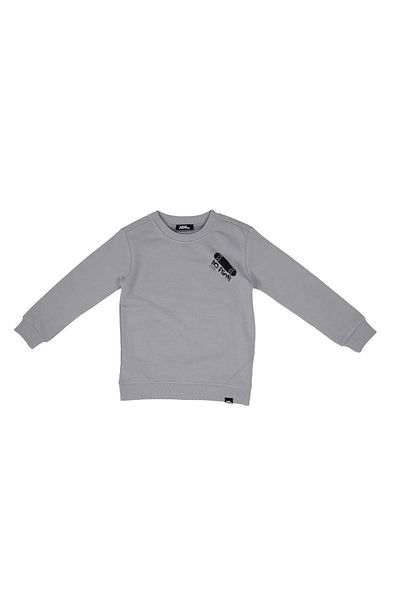 No Fear Gray Kids Sweatshirt - Skateboard Slogan Printed