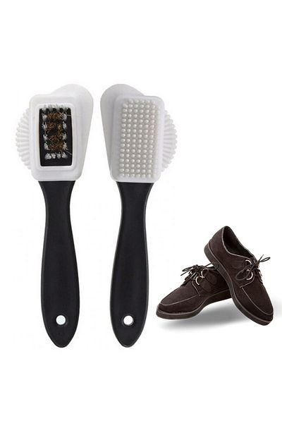 kapsulavm Three Sided Portable Suede Boots Shoes Cleaning Care Brush