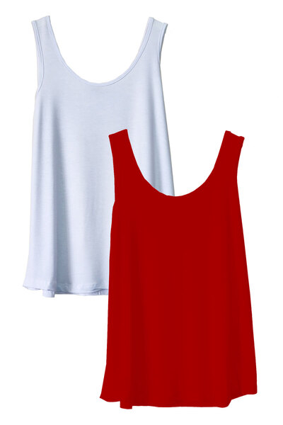 EFFE 2 Pieces A-Line Cotton Thick Strap Athlete T-Shirt