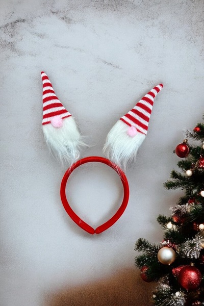 Huzur Party Store Coroana de Crăciun Gnome, culoare roșu și alb, cu pălărie, ...