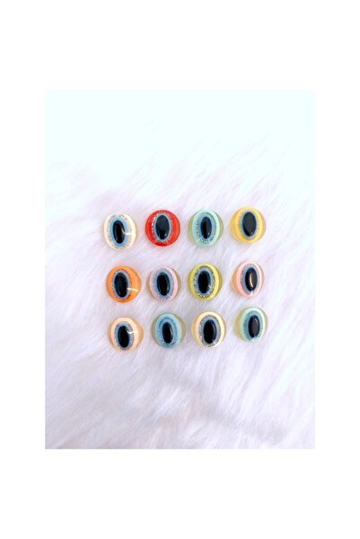 Zedhobi 24 Adet 15 Mm Arkadan Delikli Karışık Renkli Simli Nazar Boncuğu Düğme