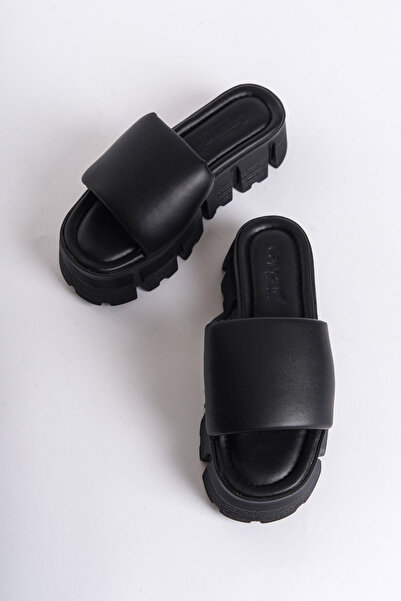 Capone Outfitters Tello Wedge Heeled Single Strap Women's Slippers