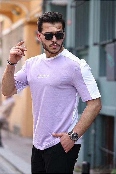 Miron Λιλά Λευκό Oversize T-Shirt - Strong Finish Print, Κοντό μανίκι - 2411