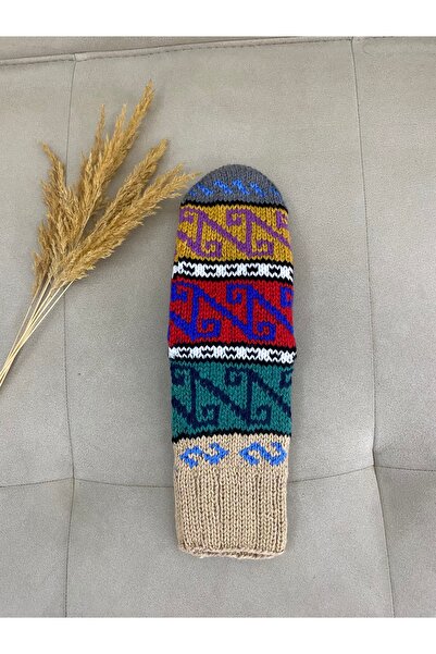 MESKSTORE El Örgü Kısa Çorap Kışlık Sıcak Tutan Çorap