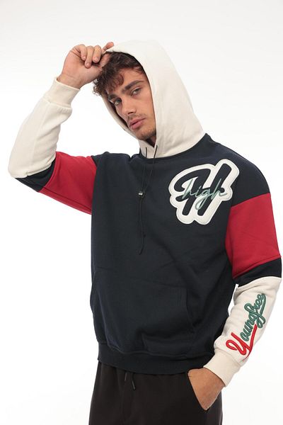Miron Oversize ψηλό κεντημένο φούτερ - 2315