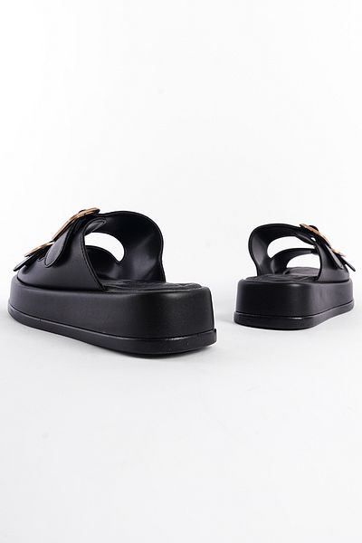 Capone Outfitters Damen-Hausschuhe mit Keilabsatz und Schnalle