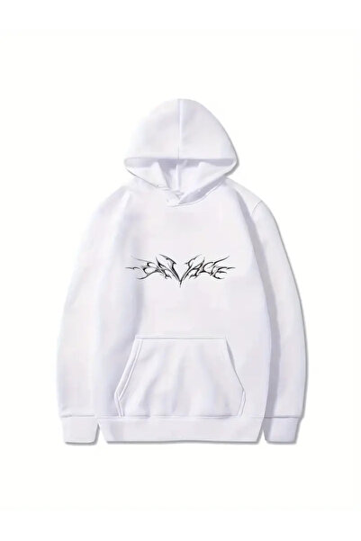 EVIus Unisex, 3 fire, bumbac în interior, Ba cu imprimeu Ka cu glugă Sweatshr...