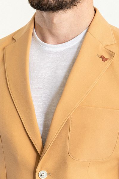 Mcr Straight Slim Fit Bag Pocket Mono Collar Men's Jacket Camel - 40294.23Y