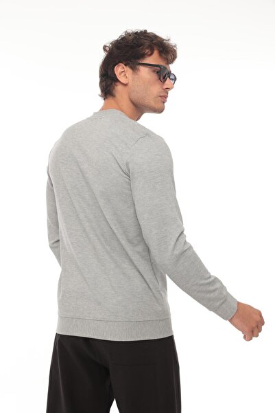 Miron College Collar Half Zipper Sweatshirt - Regular Fit, Gray, 2317