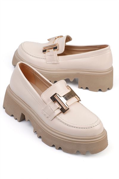 Capone Outfitters Дамски мокасини с кръгли пръсти и катарама