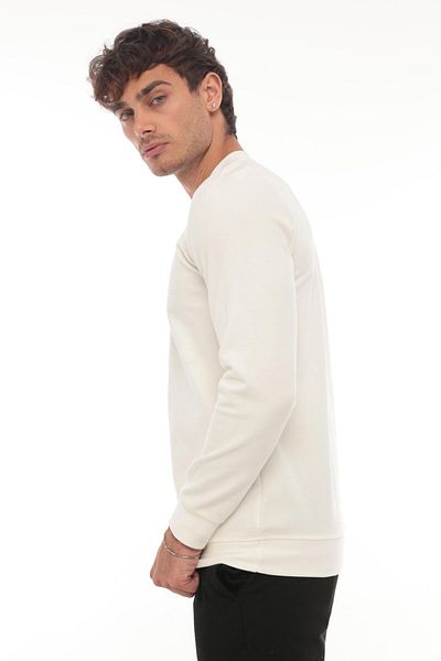 Miron Φούτερ με μισό φερμουάρ College Collar - Regular Fit White 2317