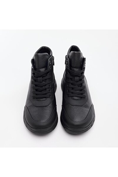 derinet Bağcıklı Fermuarlı Hakiki Deri Erkek Bot