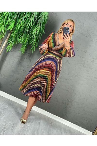 STEPS Colorful Pilise Lined Dress