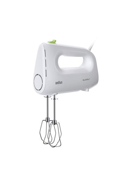 Braun MultiMix 1 Hand Mixer 450W, FastMix 4 Speed + Turbo, 2 Stainless Steel dough hooks - HM 1100