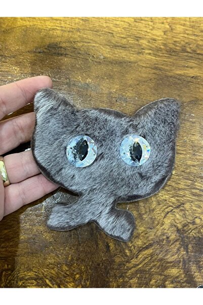 Gönülden Tasarım 10X10 CM Pliš KAMEN mačka OZBROJENA ŠIVAĆA APLIKACIJA