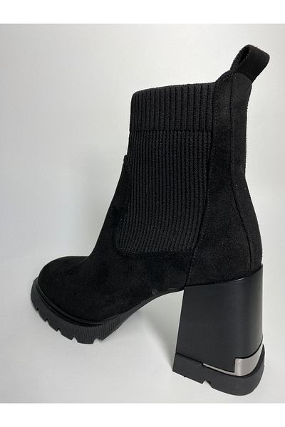 SEDİR Zk Women's Thick Heeled Black Boots