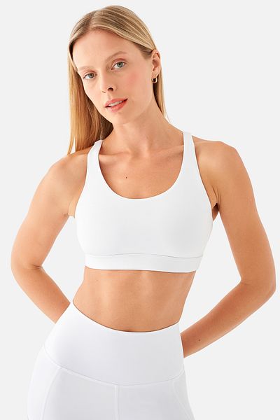 Superstacy Stella Medium Supported White Sports Bra