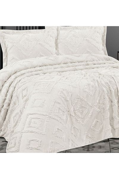 bursa çeyiz Sofia Scandinavian Double Tufted Bedspread 250X260 2 Pillows 50X80