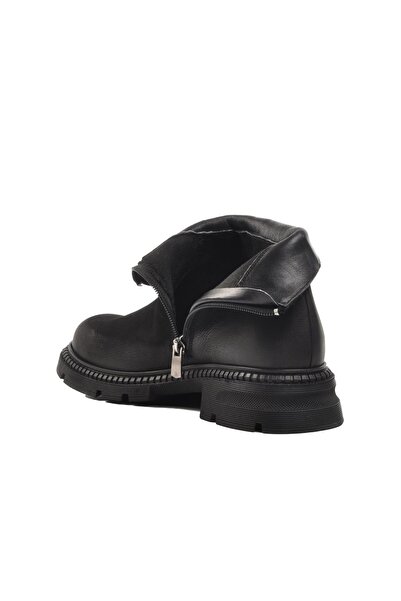 Venüs 24410050K Γυναικείες μπότες από γνήσιο δέρμα μαύρο Nubuck με φλις εσωτερικά