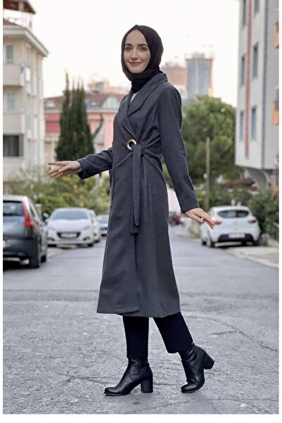 sefamerve Kaşe Kaban 5172-01 Gri