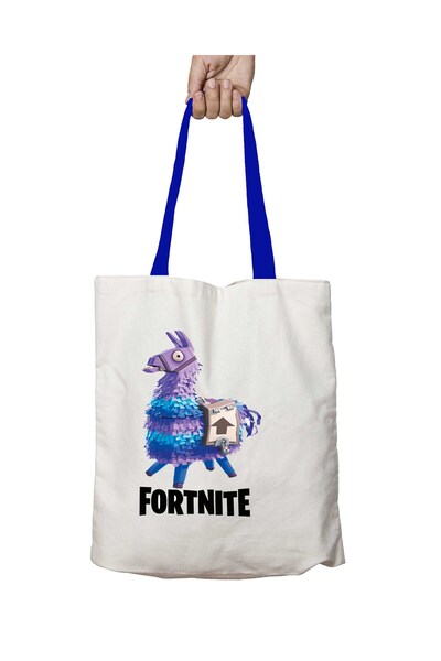 ART HEDİYE حقيبة كتف فورت نايت لاما قابلة للغسل بمقبض أزرق