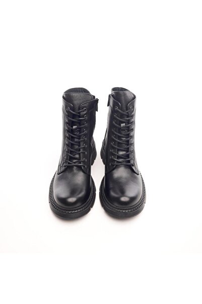 derinet Hakiki Deri Fermuarlı Kadın Bot