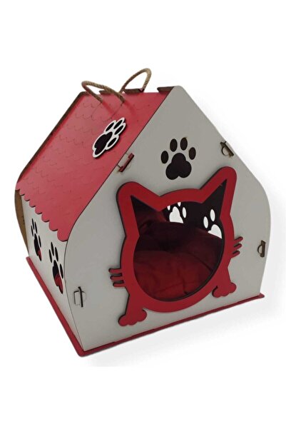 Ahşap Yetişkin Kedi Evi Hobbit Model, Doğal ve Şık Tasarım