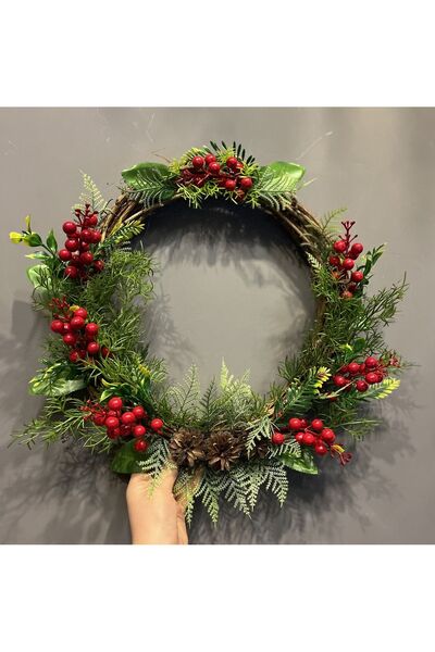 Genel Markalar Kokinalı Dış Kapı Süsü - Yılbaşı Kapı süsü- kozalak kokina kapı süsü