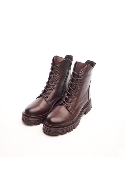 derinet Hakiki Deri Fermuarlı Kadın Bot